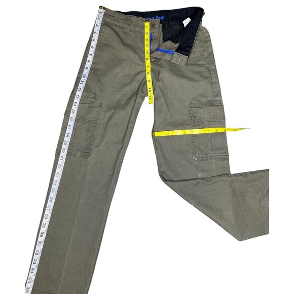 28x30 Mens Dickies Flex Straight‎ Leg Khaki Pants Cargo Slim Taper Olive Green - Picture 2 of 7